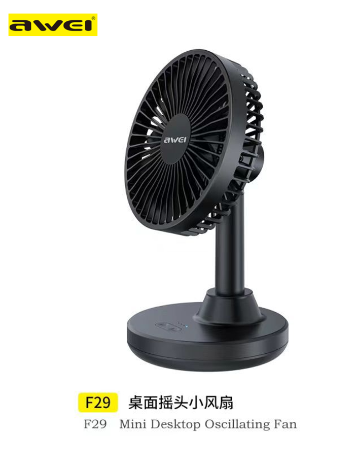 Awei F29 Mini Rechargeable Oscillating Desktop Fan